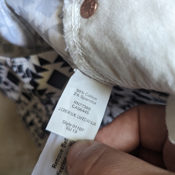 Final Price EUC Blogger Favorite J. Crew Toothpick Jeans in Geometric Print - Picture 9 of 14